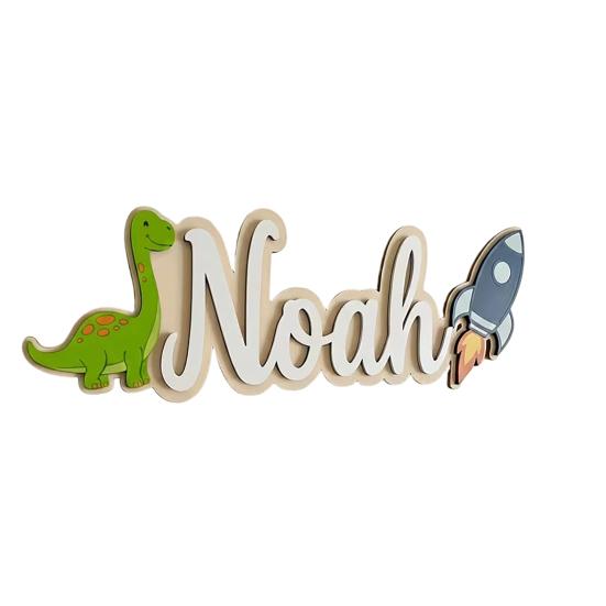 Personalized Kids Name Sign Dinosaur Rocket Wooden Door Sign for Boys Custom Name Nursery Hanging Wall Decor for Bedroom Nursery Playroom білий
Personalized Kids Name Sign Dinosaur Rocket Wooden Door Sign for Boys Custom Name Nursery Hanging Wall Decor for Bedroom Nursery Playroom білий