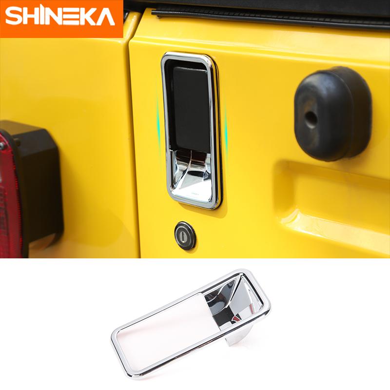 Наклейка на автомобиль SHINEKA для Jeep Wrangler TJ 1997-2006, хромированная задняя дверная ручка, накладка для Jeep Wrangler TJ
Наклейка на автомобиль SHINEKA для Jeep Wrangler TJ 1997-2006, хромированная задняя дверная ручка, накладка для Jeep Wrangler TJ