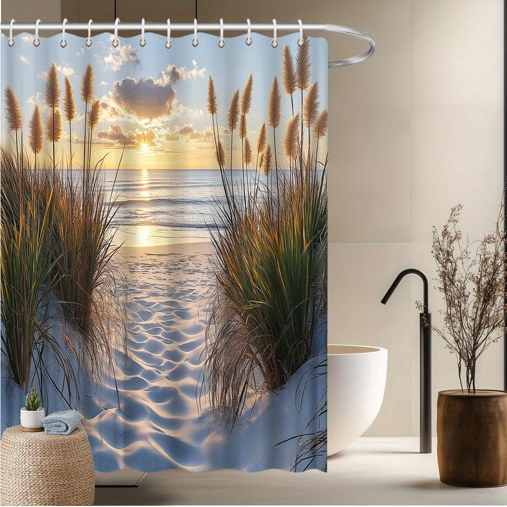 Beach Sunset Shower Curtain, Scenic Ocean & Pampas Grass Design, Fade-Resistant Polyester, Bath Decor W60H190(CM)-1 Pcs
Beach Sunset Shower Curtain, Scenic Ocean & Pampas Grass Design, Fade-Resistant Polyester, Bath Decor W60H190(CM)-1 Pcs