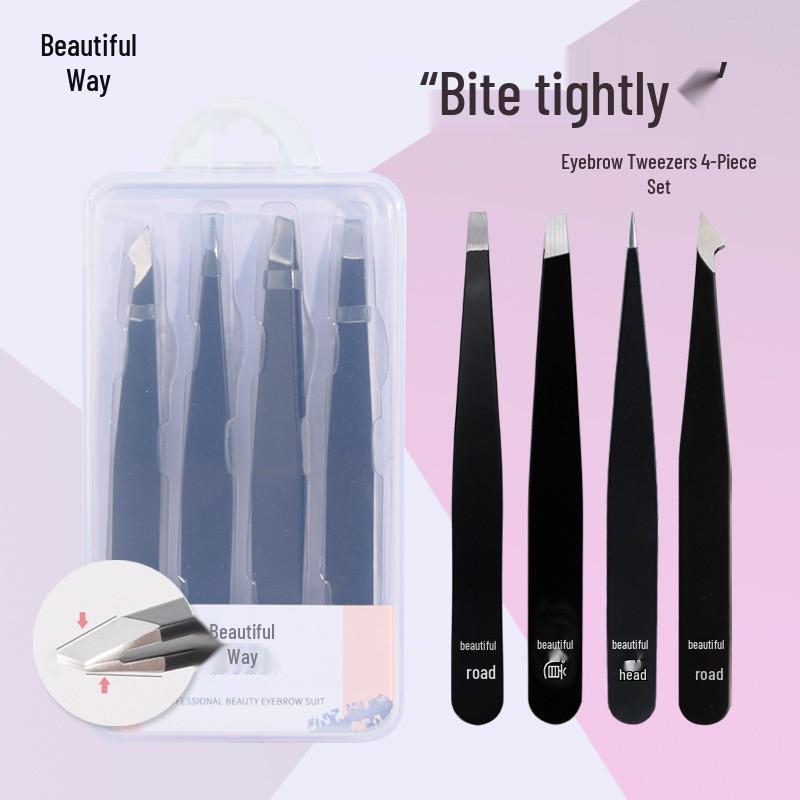 Meidao Stainless Steel Eyebrow Shaping Tweezers Set - 4 Pieces for Plucking, Beard Trimming, and Hair Removal.
Meidao Stainless Steel Eyebrow Shaping Tweezers Set - 4 Pieces for Plucking, Beard Trimming, and Hair Removal.