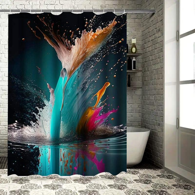 Splash Shower Curtain Colorful Water Splashes Printed Waterproof Fabric Easy Installation for Bathtub or Poolside Decorations 90x180cm
Splash Shower Curtain Colorful Water Splashes Printed Waterproof Fabric Easy Installation for Bathtub or Poolside Decorations 90x180cm