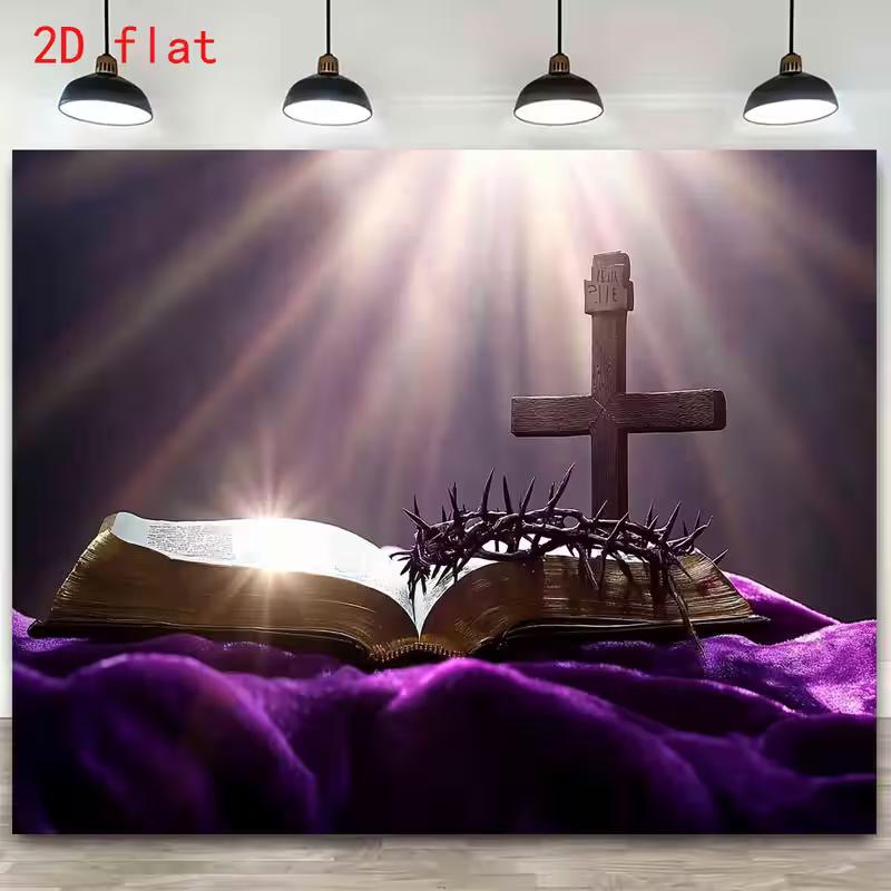 2D Easter Cross with Glowing Bible Print Backdrop for Christian Celebrations 47.2x31.5inch/120*80cm
2D Easter Cross with Glowing Bible Print Backdrop for Christian Celebrations 47.2x31.5inch/120*80cm