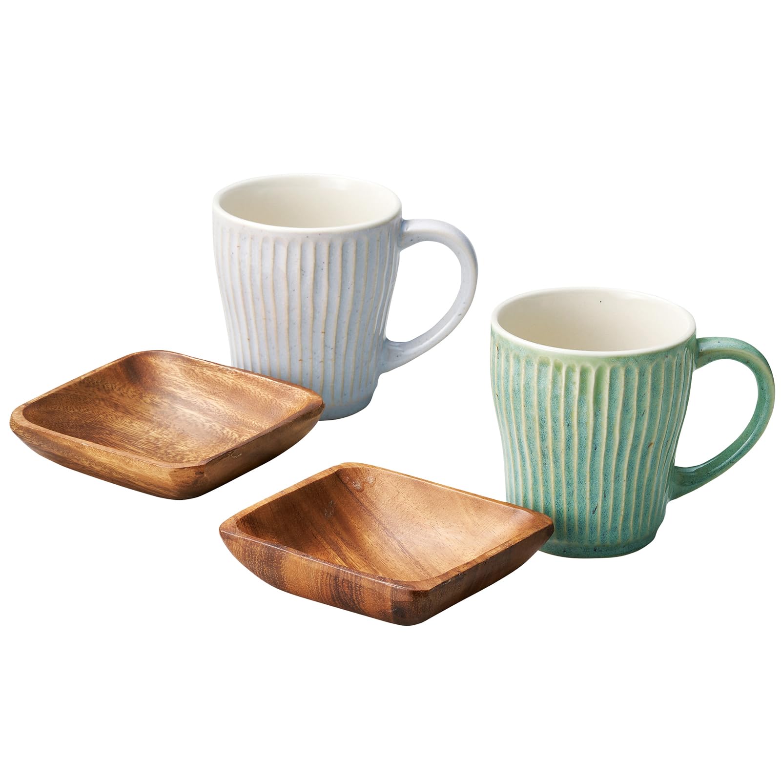 Aito Seisakusho Set of 330ml with Wooden Mino Dishwasher and Microwave Product Number 266348 Ripple Mugs, 2, each, Saucer, Beige/Green, Ware, Safe,
Aito Seisakusho Set of 330ml with Wooden Mino Dishwasher and Microwave Product Number 266348 Ripple Mugs, 2, each, Saucer, Beige/Green, Ware, Safe,