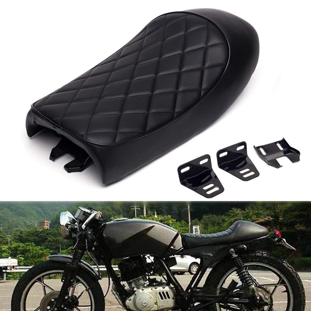 ONGMEIL Vintage Retro Bike Cafe Racer Seat for and Kawasaki CB Yamaha Suzuki and Kawazaki KZ Yamaha, Suzuki, CL, SR, XJ, GS, (Diamond, Black) чорний
ONGMEIL Vintage Retro Bike Cafe Racer Seat for and Kawasaki CB Yamaha Suzuki and Kawazaki KZ Yamaha, Suzuki, CL, SR, XJ, GS, (Diamond, Black) чорний
