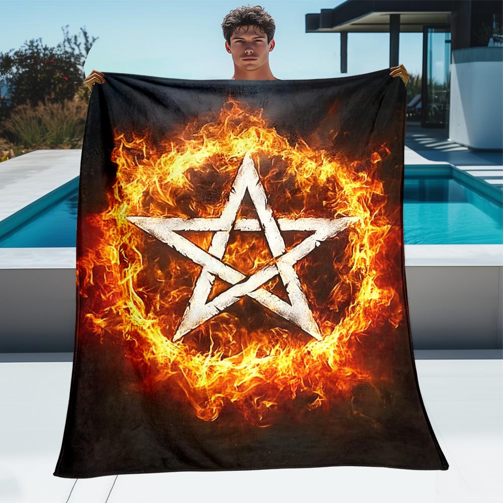1pc Fiery pentagram flame symbol black background soft flannel blanket throw blanket occult gothic decor gift for fans 75x100cm (30x40inch)
1pc Fiery pentagram flame symbol black background soft flannel blanket throw blanket occult gothic decor gift for fans 75x100cm (30x40inch)