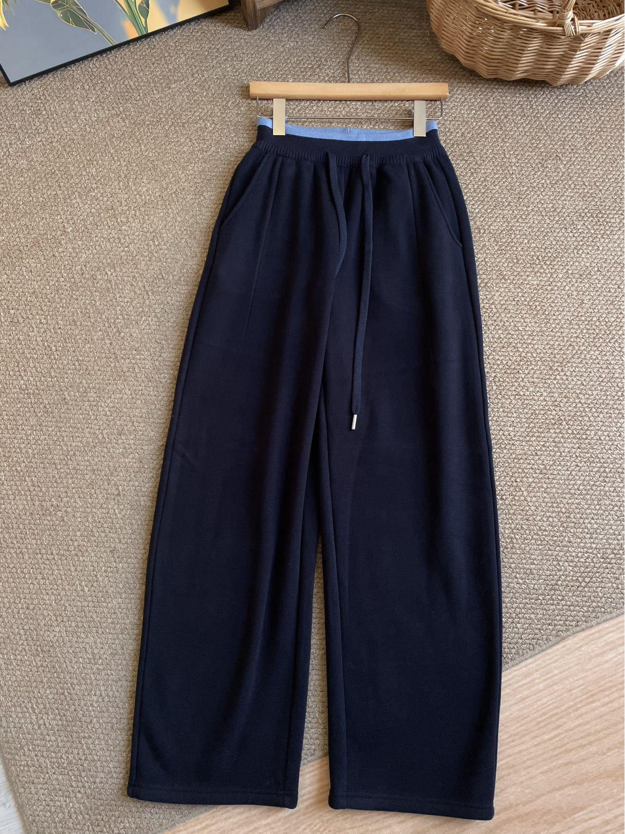 Fleece-Lined Two-Tone Wool Drawstring Pants with Pockets - Autumn/Winter Loose Straight-Leg Style XL Темно-синій
Fleece-Lined Two-Tone Wool Drawstring Pants with Pockets - Autumn/Winter Loose Straight-Leg Style XL Темно-синій