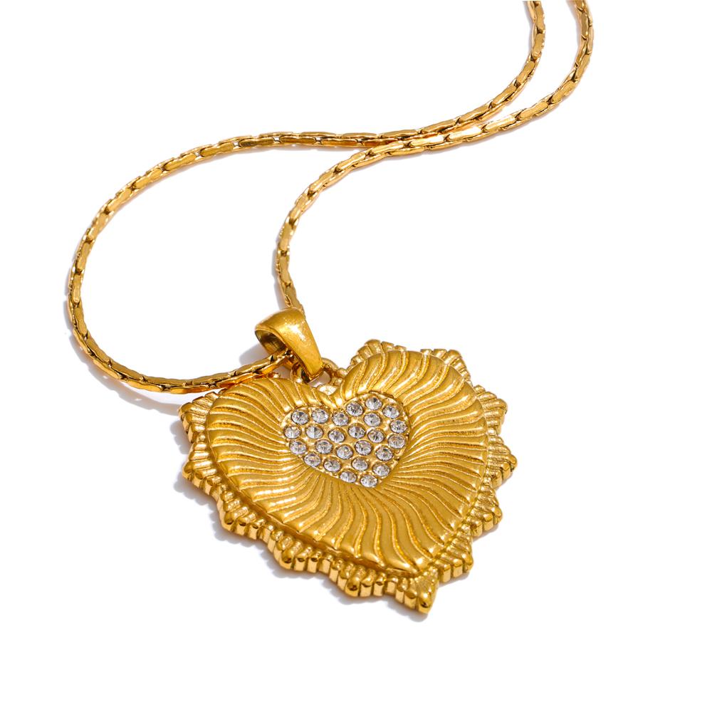 Yhpup Stainless Steel Zircon Heart Gold Color Pendant Necklace Trendy 18K PVD Plated Charm Collar Jewelry Accessories Gift
Yhpup Stainless Steel Zircon Heart Gold Color Pendant Necklace Trendy 18K PVD Plated Charm Collar Jewelry Accessories Gift