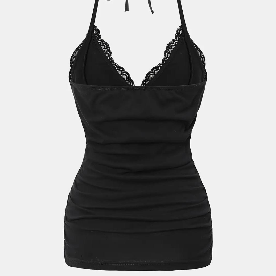 2025 Solid Color Halter V-Neck Pleated Camisole Top for Women - Simple & Stylish Summer Wear XS
2025 Solid Color Halter V-Neck Pleated Camisole Top for Women - Simple & Stylish Summer Wear XS