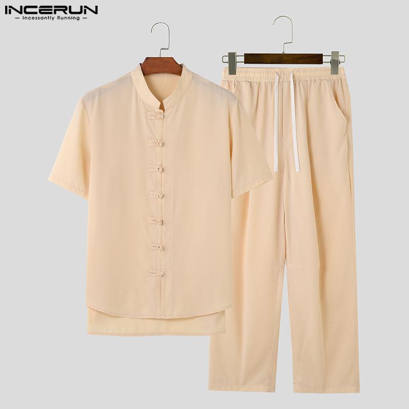 INCERUN китайский стиль кунг-фу костюмы мужские пряжки пуговицы брюки наборы 
INCERUN китайский стиль кунг-фу костюмы мужские пряжки пуговицы брюки наборы