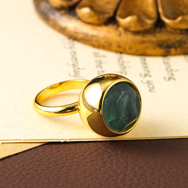 Корейское минималистичное кольцо с натуральным камнем с золотым покрытием – Легкая роскошь, Высокая мода, Ретро-стиль для женщин Size 8
Корейское минималистичное кольцо с натуральным камнем с золотым покрытием – Легкая роскошь, Высокая мода, Ретро-стиль для женщин Size 8