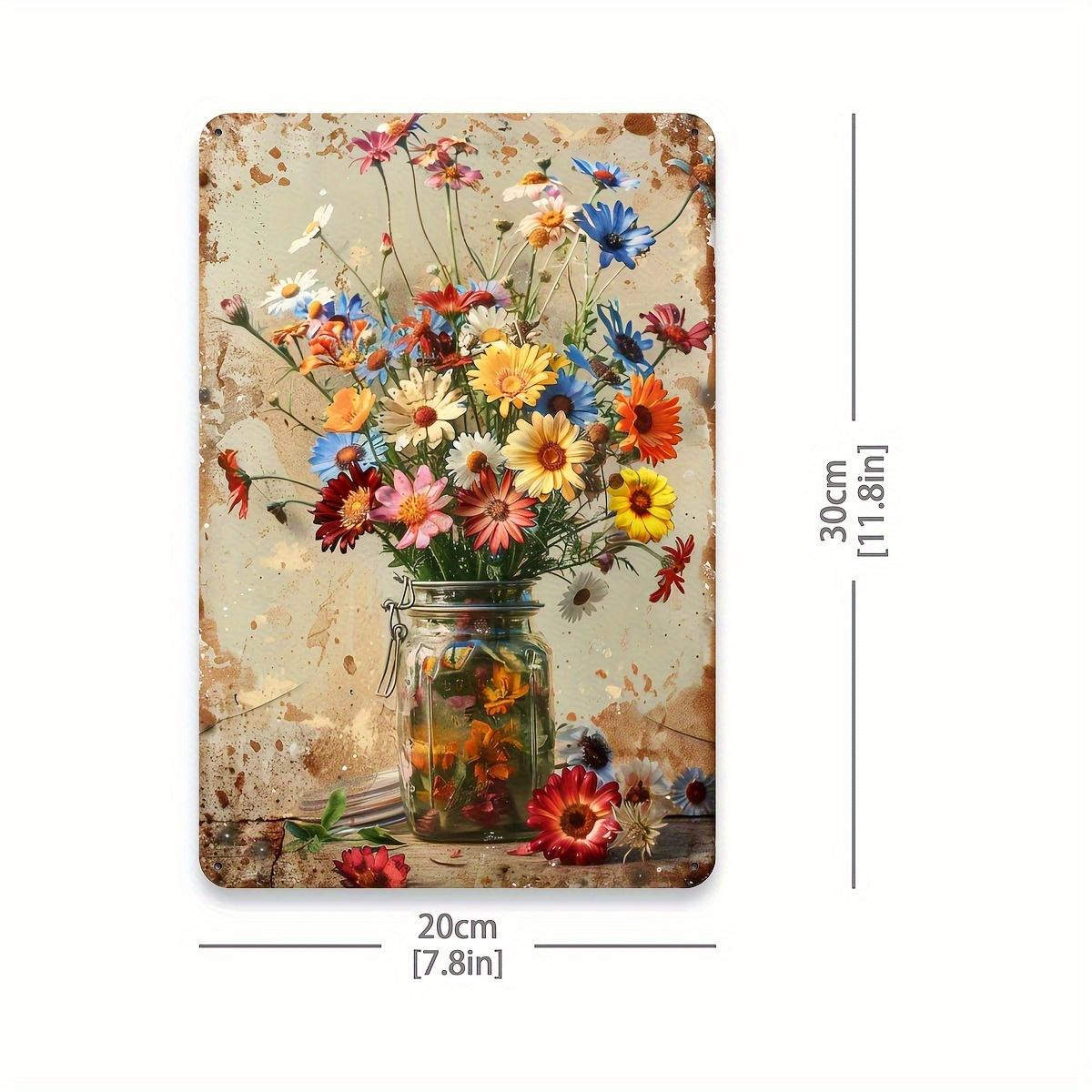 1pc Vintage Floral Metal Tin Sign Wall Art - Rustic Iron Colorful Daisy Bouquet in Jar, 20.32x30.48 cm Square Home Decor for 20x30cm(7.8x11.8inch)
1pc Vintage Floral Metal Tin Sign Wall Art - Rustic Iron Colorful Daisy Bouquet in Jar, 20.32x30.48 cm Square Home Decor for 20x30cm(7.8x11.8inch)
