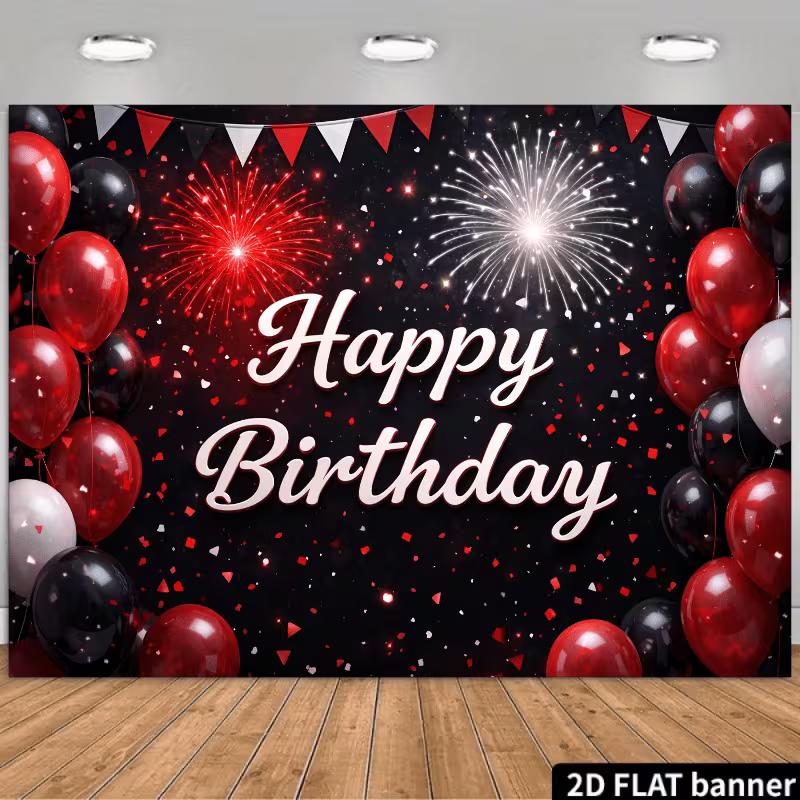 2D Red Black Confetti Happy Birthday Backdrop Firework Party Photography Banner 47.2x31.5inch/120*80cm
2D Red Black Confetti Happy Birthday Backdrop Firework Party Photography Banner 47.2x31.5inch/120*80cm