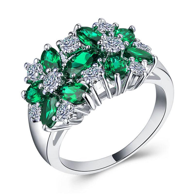 High Shiny Attending Banquet Waterdrop Simple Trendy Ring European and American Dazzling Green Inlaid Flower Zircon Accessory 7
High Shiny Attending Banquet Waterdrop Simple Trendy Ring European and American Dazzling Green Inlaid Flower Zircon Accessory 7
