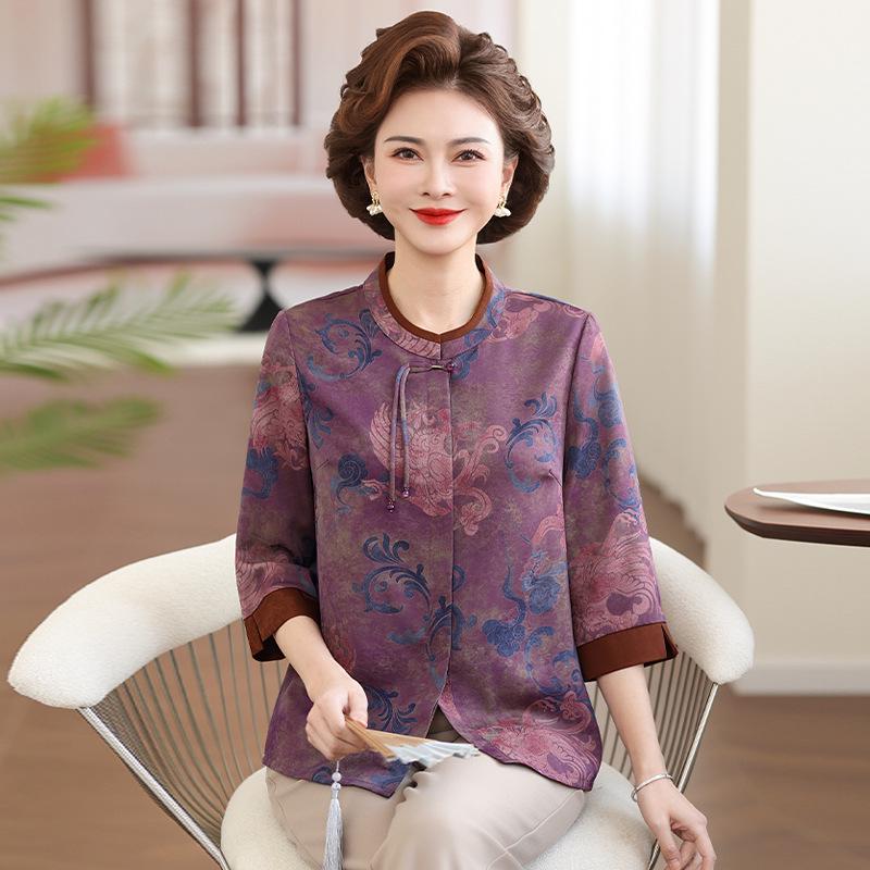Summer Silk Xiangyunsha Shirt: Chinese Style for Middle-Aged Women XL (100-110 lbs recommended) фіолетовий
Summer Silk Xiangyunsha Shirt: Chinese Style for Middle-Aged Women XL (100-110 lbs recommended) фіолетовий