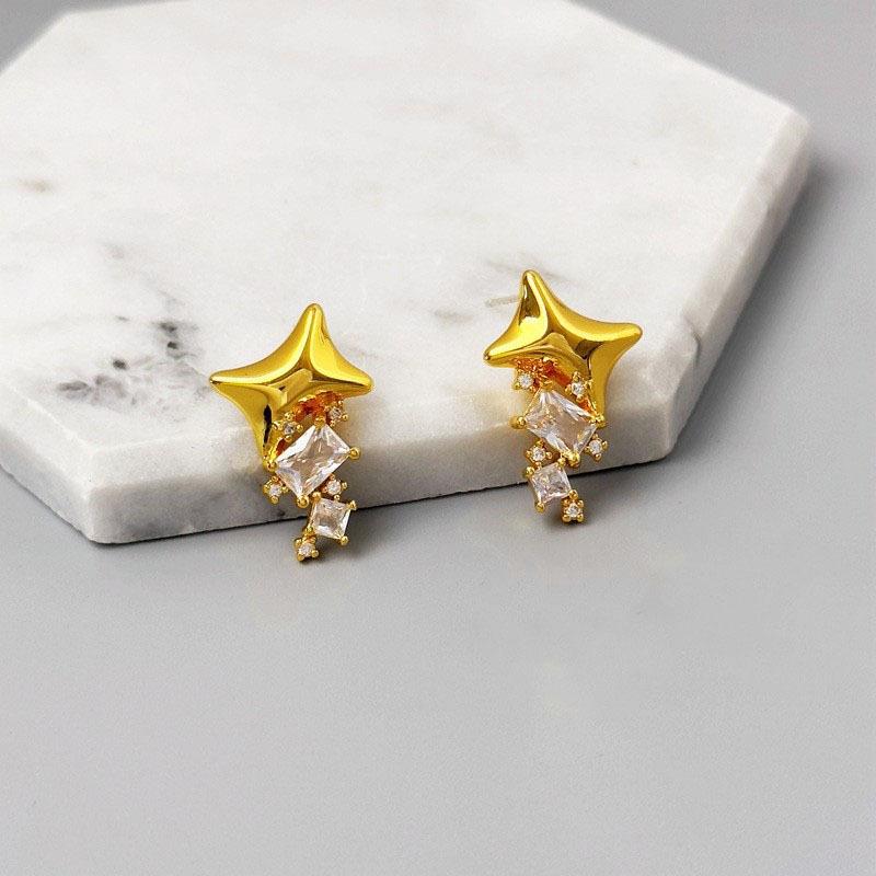 Japan And Korea Romantic Tetragonal Star Glossy Zircon Stud Earrings Design Geometric Earrings Women
Japan And Korea Romantic Tetragonal Star Glossy Zircon Stud Earrings Design Geometric Earrings Women