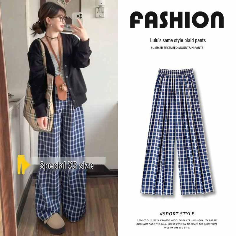 Lu Si Blue Plaid High-Waist Loose Straight-Leg Petite Women s Summer Pants, XS 2XL (for 126-145 lbs)
Lu Si Blue Plaid High-Waist Loose Straight-Leg Petite Women s Summer Pants, XS 2XL (for 126-145 lbs)