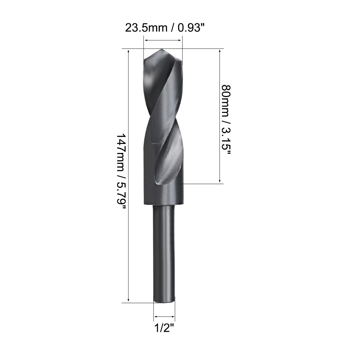Twist Drill Bit 13-35mm Reduced Shank Drill Bit HSS 6542 with 1/2 Inch Straight Shank 13/15/16/17/18/19/20/22/24/25/26/28/30mm
Twist Drill Bit 13-35mm Reduced Shank Drill Bit HSS 6542 with 1/2 Inch Straight Shank 13/15/16/17/18/19/20/22/24/25/26/28/30mm