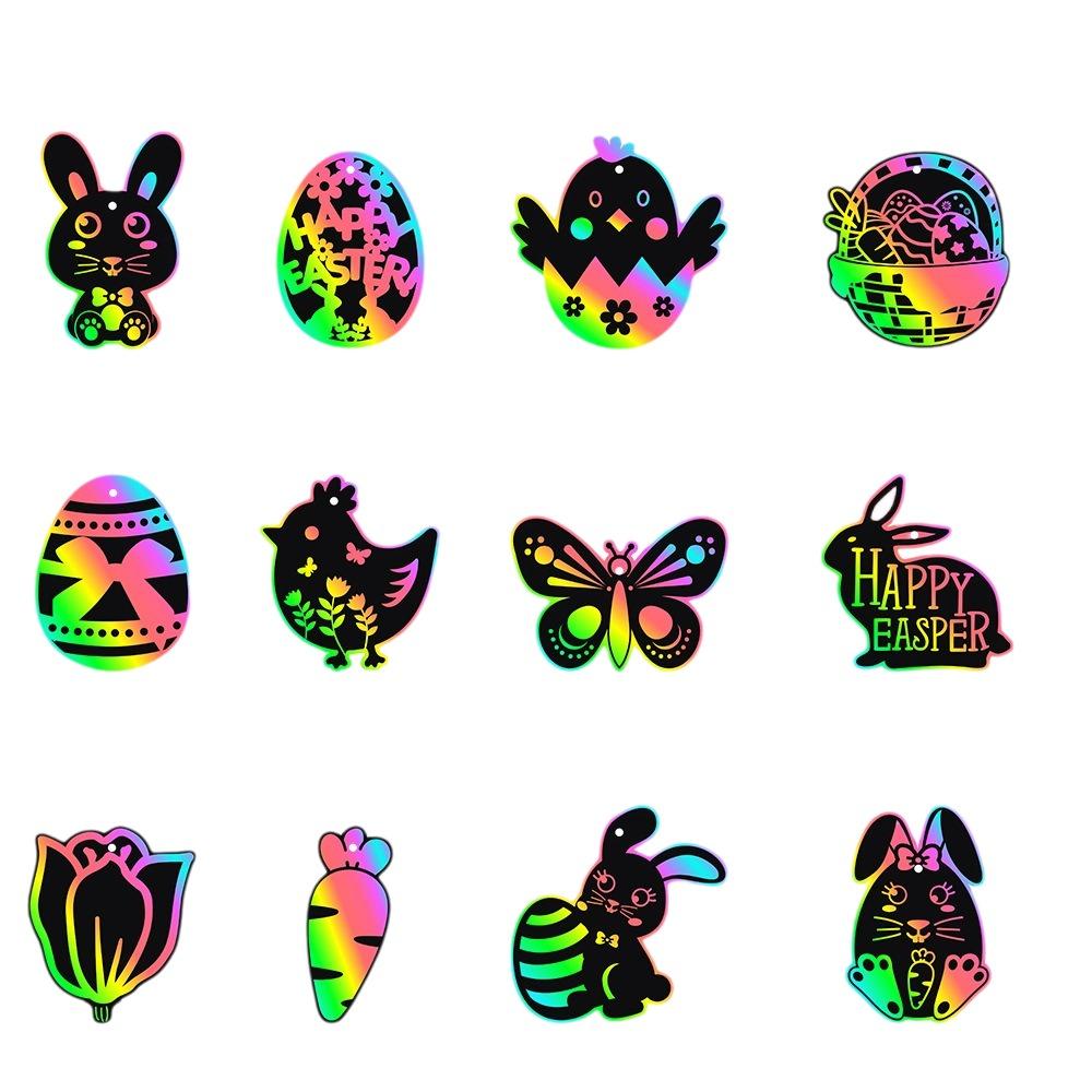 24pcs Colorful Scratch Painting Rabbit Pendant Kids Gift New Colorful Scratching Eggs Kids Type C
24pcs Colorful Scratch Painting Rabbit Pendant Kids Gift New Colorful Scratching Eggs Kids Type C
