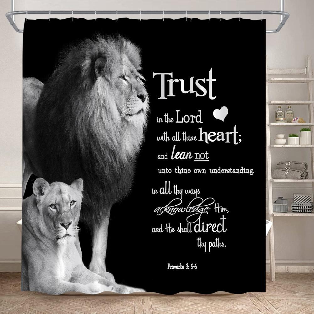 Wild Animals Shower Curtain Motivational Words Panther Tiger Lion Modern Bathroom Decor Dark Polyester Bath Curtain With Hooks W60H190(CM)-1 Pcs
Wild Animals Shower Curtain Motivational Words Panther Tiger Lion Modern Bathroom Decor Dark Polyester Bath Curtain With Hooks W60H190(CM)-1 Pcs