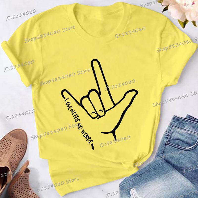 Love Needs No Words Graphic T Shirts Women Hand Sign Autism Awareness Shirt Language Tshirt Autism Support Funny Classic Tops 4XL
Love Needs No Words Graphic T Shirts Women Hand Sign Autism Awareness Shirt Language Tshirt Autism Support Funny Classic Tops 4XL