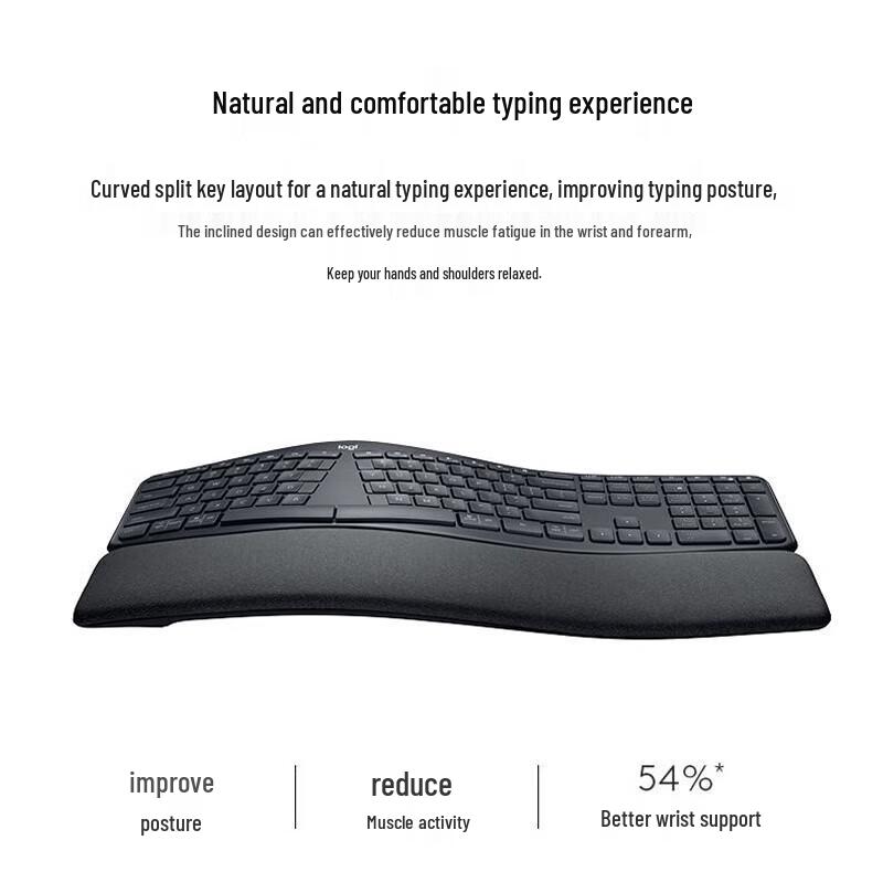 Logitech K860 Ergonomic Wireless Bluetooth Keyboard
Logitech K860 Ergonomic Wireless Bluetooth Keyboard