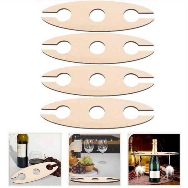 4PCS Unique Wooden Wine Rack Holder - Wine Accessories for Home Bar Restaurant Space-Saving Design Easy Assembly
4PCS Unique Wooden Wine Rack Holder - Wine Accessories for Home Bar Restaurant Space-Saving Design Easy Assembly