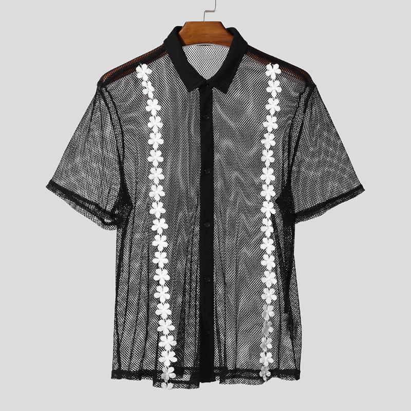 INCERUN Men Summer Lapel Neck Crochet Flowers Mesh Sheer Casual Shirts 3XL чёрный
INCERUN Men Summer Lapel Neck Crochet Flowers Mesh Sheer Casual Shirts 3XL чёрный