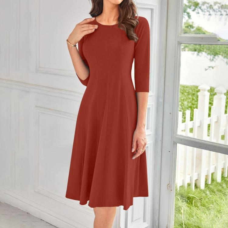 Casual Women Solid Color Midi Dress Round Neck Three Quarter Sleeve Fashion XXXL
Casual Women Solid Color Midi Dress Round Neck Three Quarter Sleeve Fashion XXXL