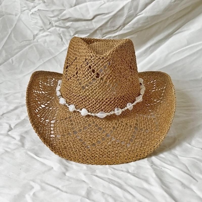 Womens Western Cowboy Straw Hat, Beaded Wide Brim Sun Hat, Summer Beach Hat M(56-58cm) хакі
Womens Western Cowboy Straw Hat, Beaded Wide Brim Sun Hat, Summer Beach Hat M(56-58cm) хакі