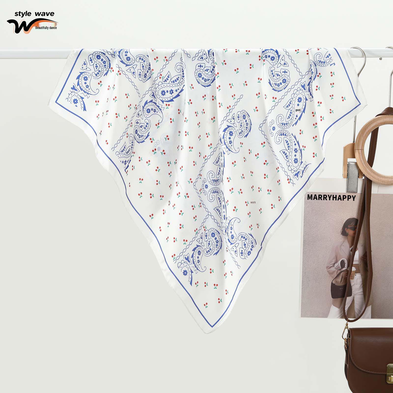 Pastoral Simple Ladies Silk Scarf - Cute Cherry Cashew, Versatile Neck Scarf for Summer Sun Protection 70*70CM
Pastoral Simple Ladies Silk Scarf - Cute Cherry Cashew, Versatile Neck Scarf for Summer Sun Protection 70*70CM