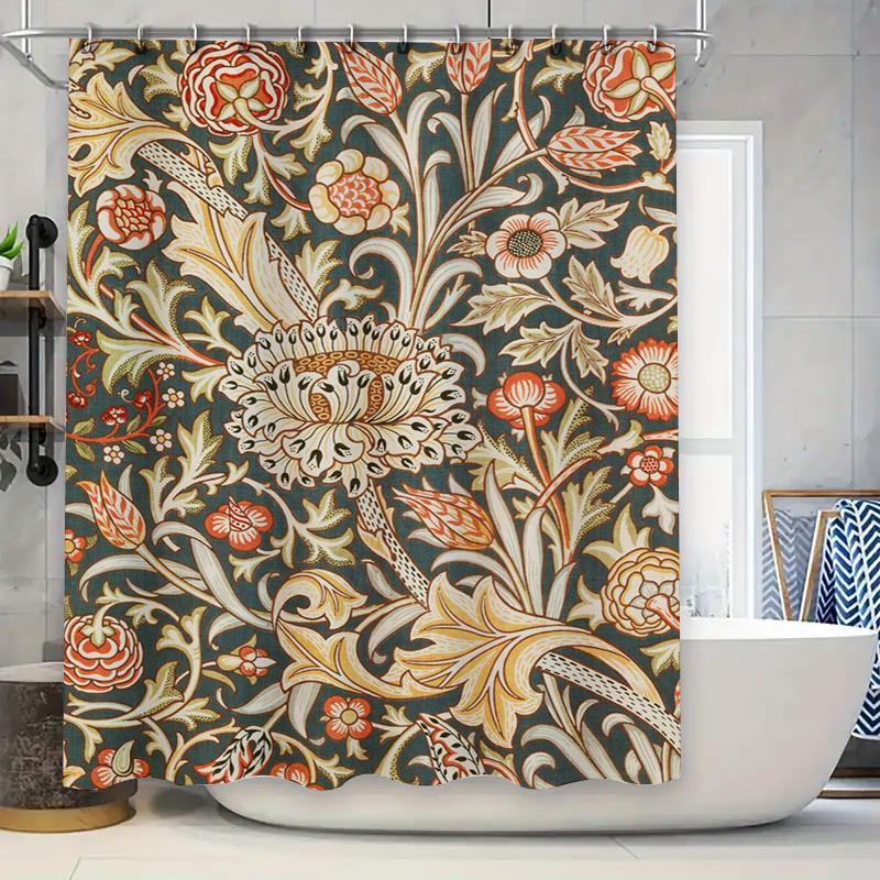 Delicate Floral Shower Curtain Bathroom Decor With Green Orange Print Waterproof Fabric For Home Decoration In Bathtub Or Shower W60H190(CM)-1 Pcs
Delicate Floral Shower Curtain Bathroom Decor With Green Orange Print Waterproof Fabric For Home Decoration In Bathtub Or Shower W60H190(CM)-1 Pcs