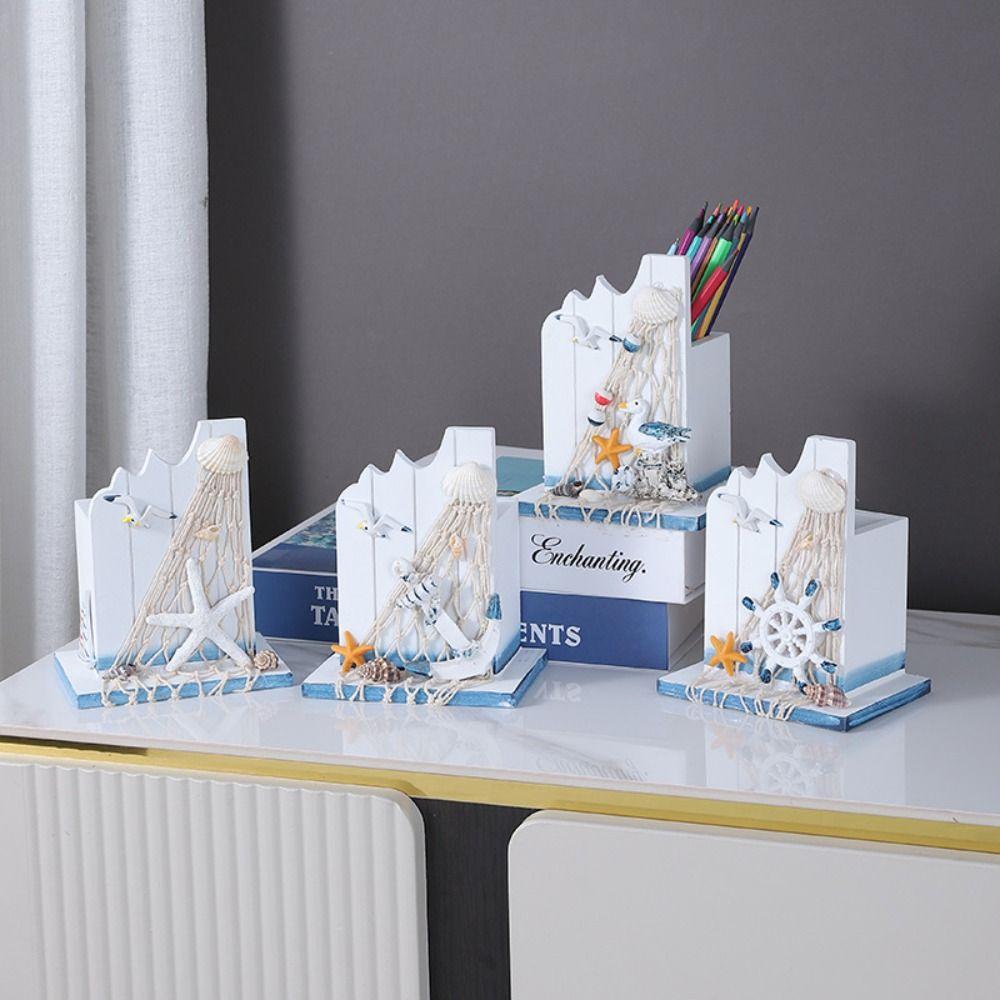Large Capacity Wooden Pen Holder Mediterranean Style Pen Container Nautical Rudder Supplies Style 2
Large Capacity Wooden Pen Holder Mediterranean Style Pen Container Nautical Rudder Supplies Style 2