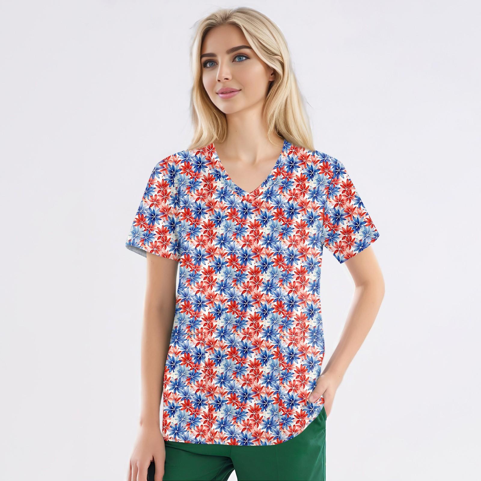 Робоча уніформа з друкованим малюнком великого розміру Топи для жінок з V-подібним вирізом і короткими рукавами Веселі футболки Робочий одяг Футболка з кишенями XXL червоний
Робоча уніформа з друкованим малюнком великого розміру Топи для жінок з V-подібним вирізом і короткими рукавами Веселі футболки Робочий одяг Футболка з кишенями XXL червоний