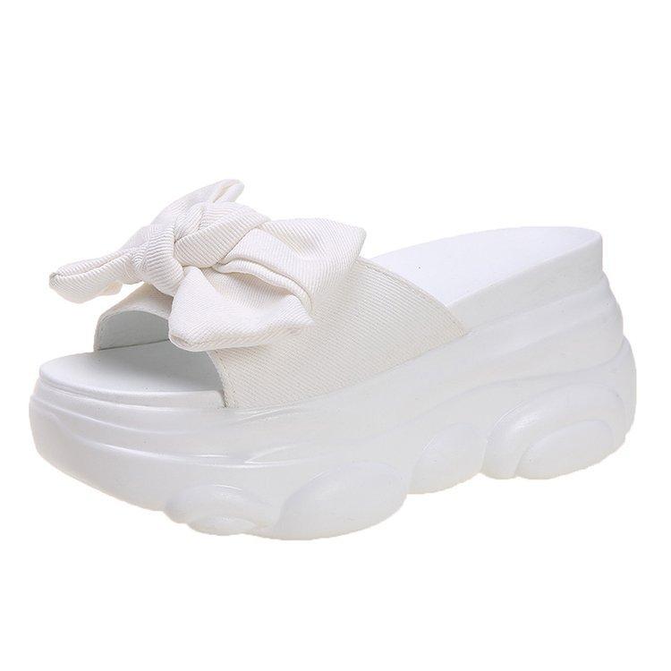Модные женские тапочки-клинья на платформе с бантом, летние, с открытым носком, нескользящие, на утолщенной подошве, женские шлепанцы на высоком каблуке, Sandalia Feminina 34 белый
Модные женские тапочки-клинья на платформе с бантом, летние, с открытым носком, нескользящие, на утолщенной подошве, женские шлепанцы на высоком каблуке, Sandalia Feminina 34 белый