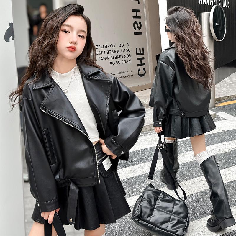 2025 Осенняя куртка из искусственной кожи для девочек - Корейский стиль, Модное короткое пальто для подростков 140 cm чёрный
2025 Осенняя куртка из искусственной кожи для девочек - Корейский стиль, Модное короткое пальто для подростков 140 cm чёрный