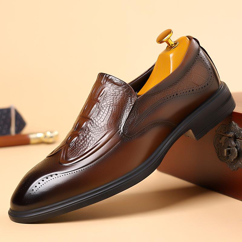 High-quality men s shoes 2025 autumn new men s first-layer cowhide crocodile pattern leather shoes men s genuine leather wedding shoes single 44 темно-коричневого кольору
High-quality men s shoes 2025 autumn new men s first-layer cowhide crocodile pattern leather shoes men s genuine leather wedding shoes single 44 темно-коричневого кольору
