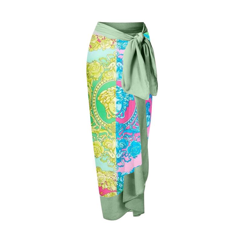 European & American Holiday Midi Skirt: Women s Abstract Print One-Piece Casual Tie-Up Beach Dress One Size зелений
European & American Holiday Midi Skirt: Women s Abstract Print One-Piece Casual Tie-Up Beach Dress One Size зелений