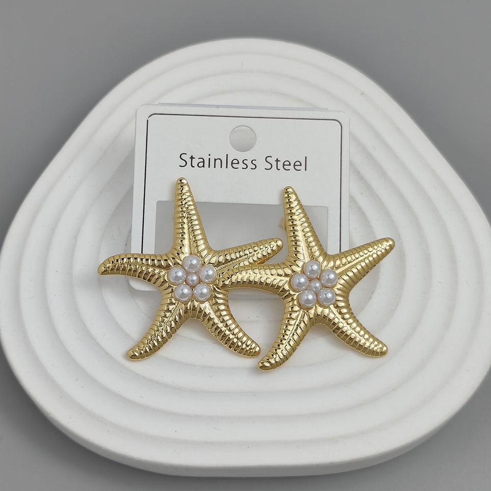 Design Sense Starfish Earrings for Women Temperament Imitation Pearl Stud Earring Fashion Summer Exquisite Party Jewelry Gift
Design Sense Starfish Earrings for Women Temperament Imitation Pearl Stud Earring Fashion Summer Exquisite Party Jewelry Gift