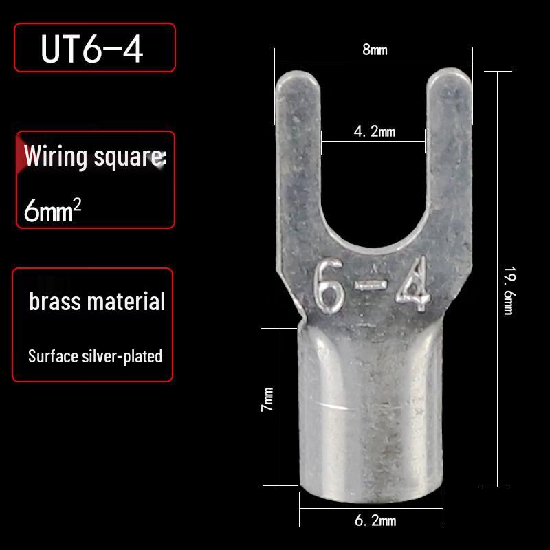 UT6-4 U-Type Cold-Press Wiring Terminal (1000 Pcs)
UT6-4 U-Type Cold-Press Wiring Terminal (1000 Pcs)
