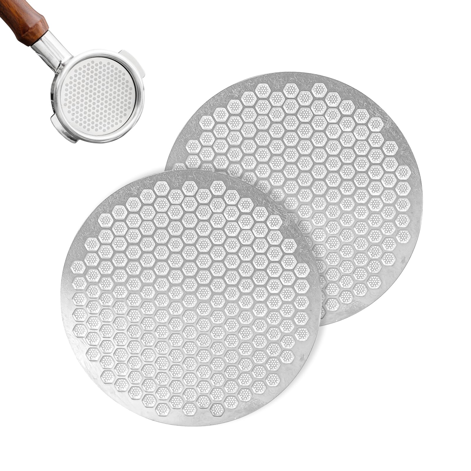 Espresso Pack Screen 51mm Coffee Filter Set of 2 Reusable Screen Portafilter Screen Thick 316 Stainless Steel 0.7mm -
Espresso Pack Screen 51mm Coffee Filter Set of 2 Reusable Screen Portafilter Screen Thick 316 Stainless Steel 0.7mm -
