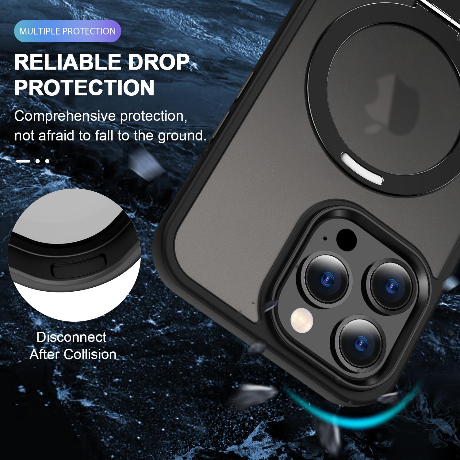 For iPhone 14 Pro Magnetic Phone Case Compatible with MagSafe PC+TPU Ring Kickstand Protective Cover Black
For iPhone 14 Pro Magnetic Phone Case Compatible with MagSafe PC+TPU Ring Kickstand Protective Cover Black