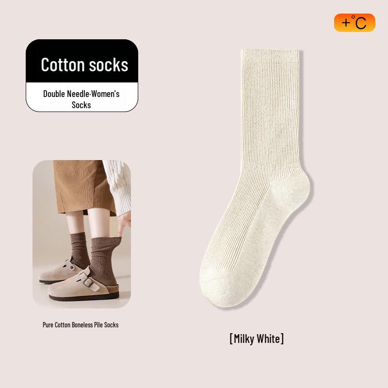 Girls Pure Cotton Mid-Calf Socks - Autumn/Winter Style, Double Needle, Multicolor One Size
Girls Pure Cotton Mid-Calf Socks - Autumn/Winter Style, Double Needle, Multicolor One Size