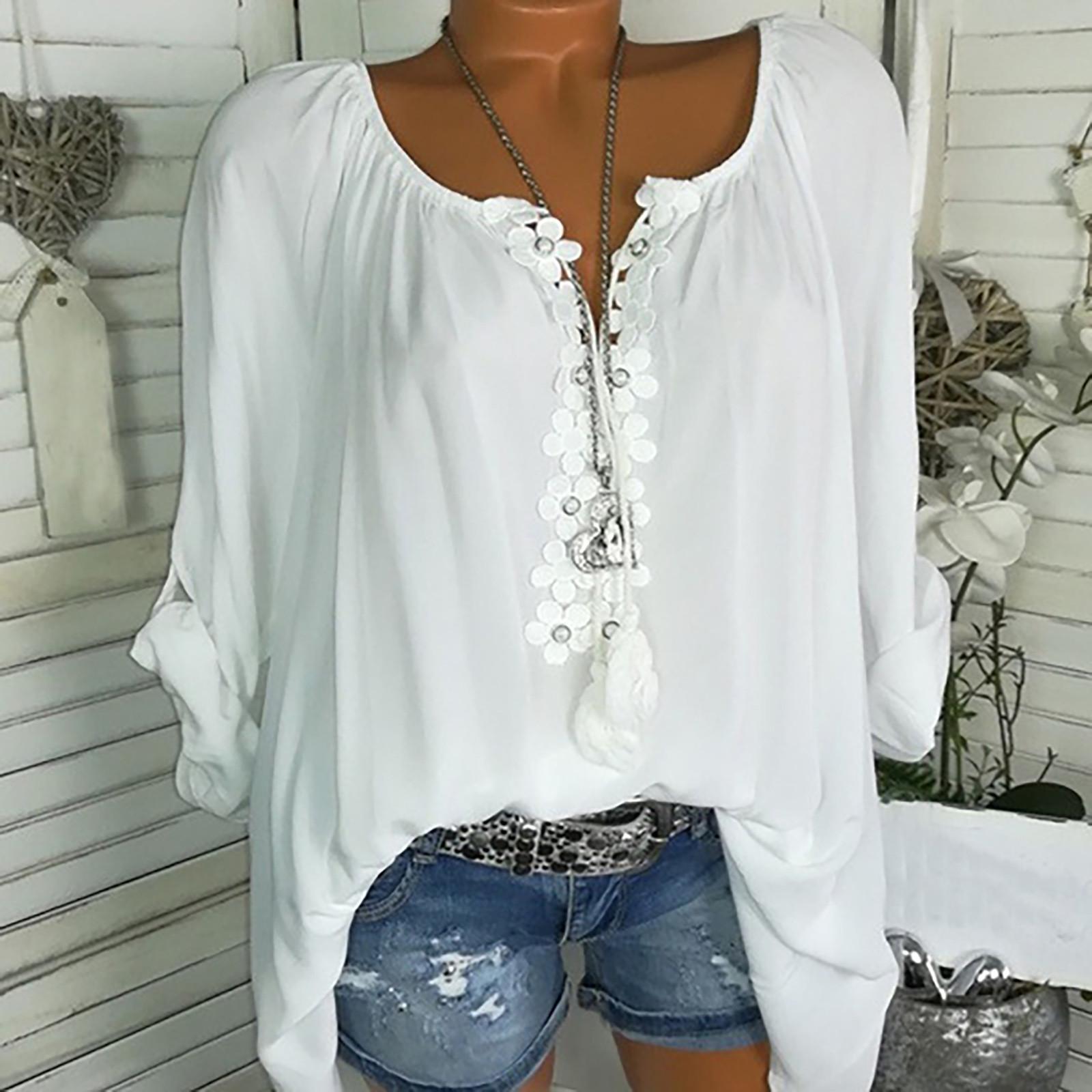 Женская летняя повседневная модная блузка с длинным рукавом и круглым вырезом, футболка XXXL белый
Женская летняя повседневная модная блузка с длинным рукавом и круглым вырезом, футболка XXXL белый