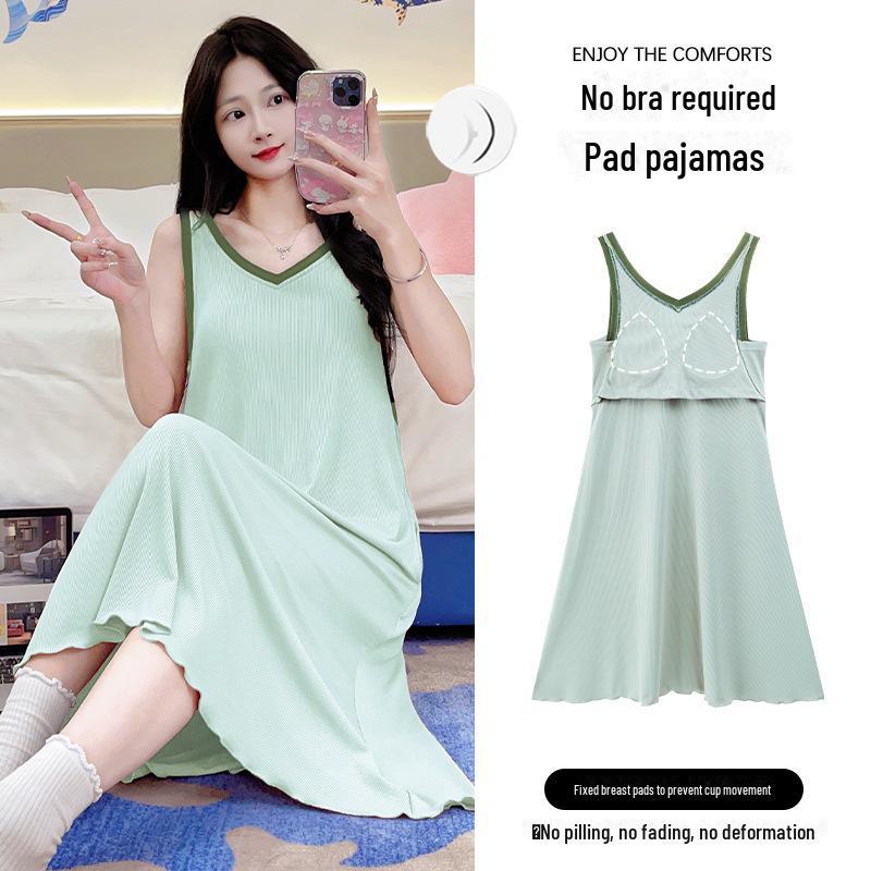 Women s Summer Ice Silk Two-Piece Nightdress with Breast Pads - Short-Sleeved, Sweet, Knee-Length XXL (70-80kg)
Women s Summer Ice Silk Two-Piece Nightdress with Breast Pads - Short-Sleeved, Sweet, Knee-Length XXL (70-80kg)