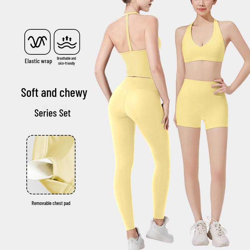 Yoga Back Support One-Piece Sports Vest with Bra Pads, Nude Feeling Exercise Shorts & Long Pants Set S
Yoga Back Support One-Piece Sports Vest with Bra Pads, Nude Feeling Exercise Shorts & Long Pants Set S