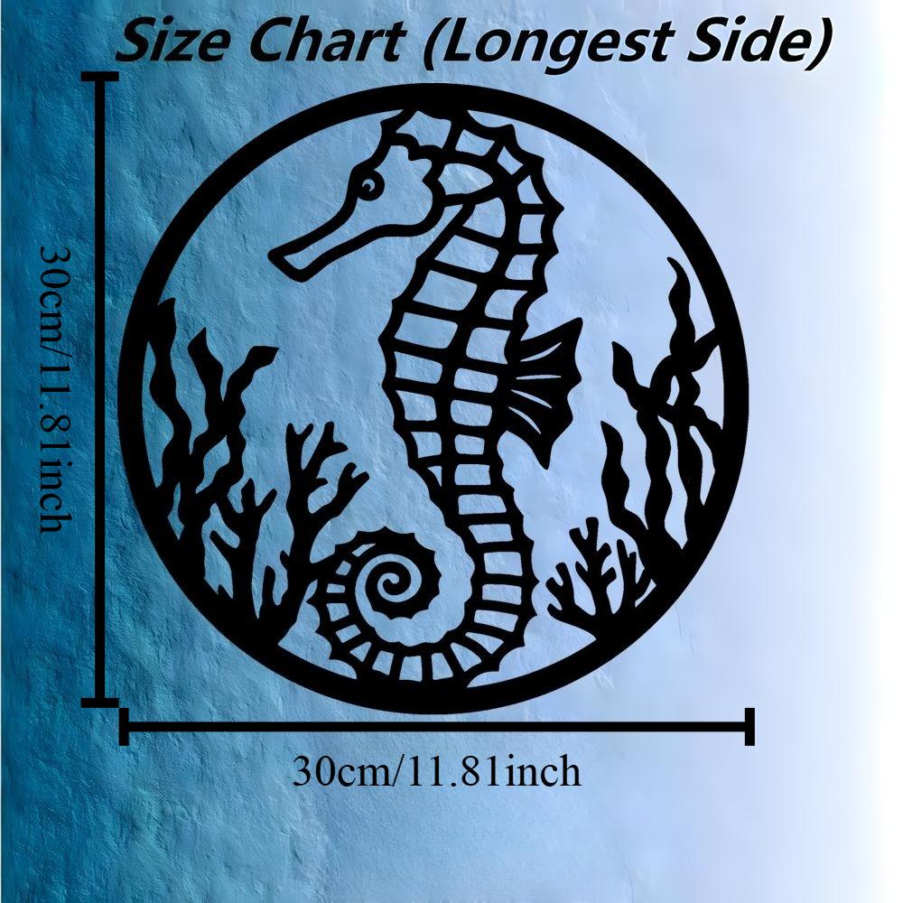 2D Flat Seahorse Metal Wall Art, Black Iron Laser Cut Ocean Decor with Seaweed, for Bedroom Living Room 30cm/12inch
2D Flat Seahorse Metal Wall Art, Black Iron Laser Cut Ocean Decor with Seaweed, for Bedroom Living Room 30cm/12inch