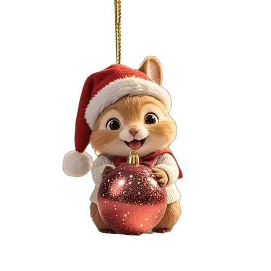 Acrylic Squirrel Ornament with Santa Hat 2D Christmas Tree Decoration Festive Hanging Decor for Car Home 1pc
Acrylic Squirrel Ornament with Santa Hat 2D Christmas Tree Decoration Festive Hanging Decor for Car Home 1pc