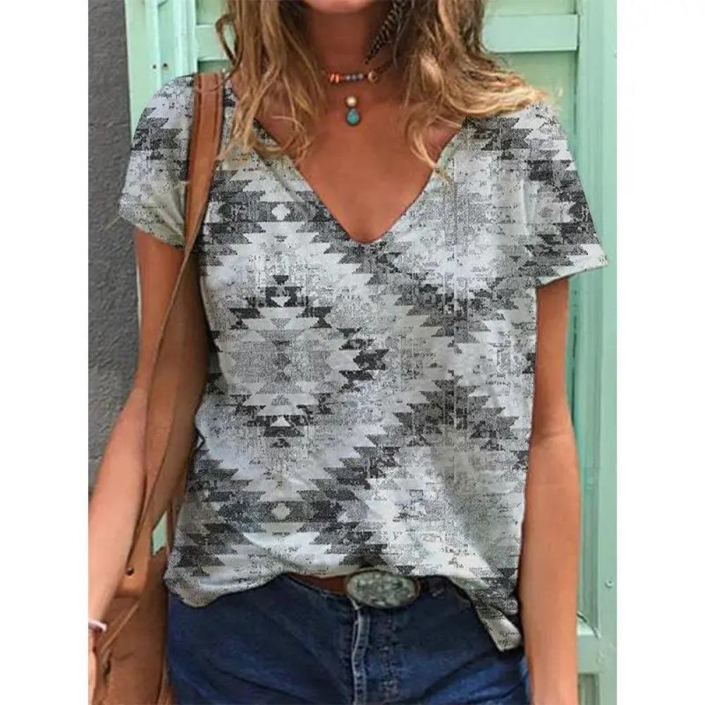 Summer 3d Printed T-shirt Women s Ethnic Style Retro Street T-shirt Women s V-neck T-shirt Quick-drying and Breathable S
Summer 3d Printed T-shirt Women s Ethnic Style Retro Street T-shirt Women s V-neck T-shirt Quick-drying and Breathable S