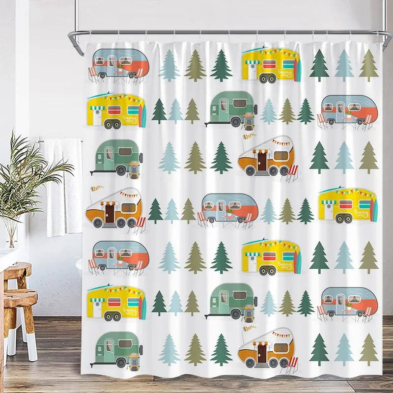 Vikama Retro Camping Shower Curtain Abstract Forest Landscape Polyester Fabric Home Bathroom Curtain Decoration W60H190(CM)-1 Pcs
Vikama Retro Camping Shower Curtain Abstract Forest Landscape Polyester Fabric Home Bathroom Curtain Decoration W60H190(CM)-1 Pcs