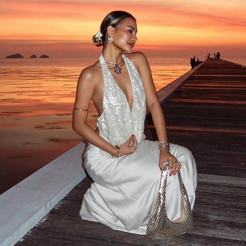 # Sisjuly# Romantic Star River Sunset Afterglow Dinner Party Wind High Street Dark Pattern Halter Spaghetti Straps Dress Female Easiest for Match White overskirt L
# Sisjuly# Romantic Star River Sunset Afterglow Dinner Party Wind High Street Dark Pattern Halter Spaghetti Straps Dress Female Easiest for Match White overskirt L